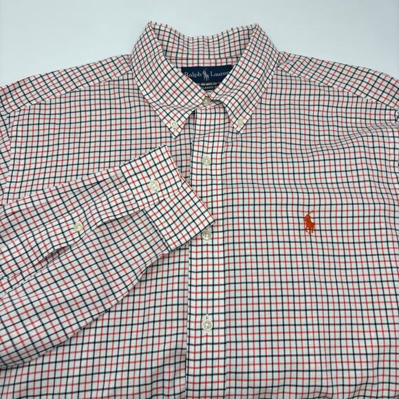 Ralph Lauren XL Black Red Check Long Sleeve Button Down Classic Fit Shirt - Picture 1 of 5